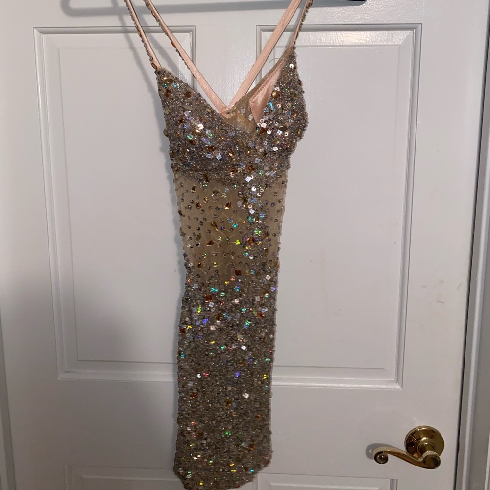Sequin Allover Mini Dress- Size S